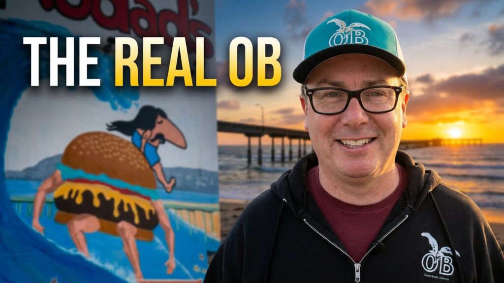 Coastal view of Ocean Beach in San Diego.